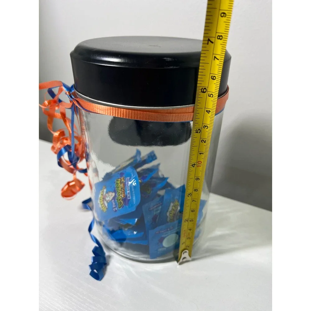 University of Florida UF Gators‎ Glass Canister Jar with Black Lid Blue Orange